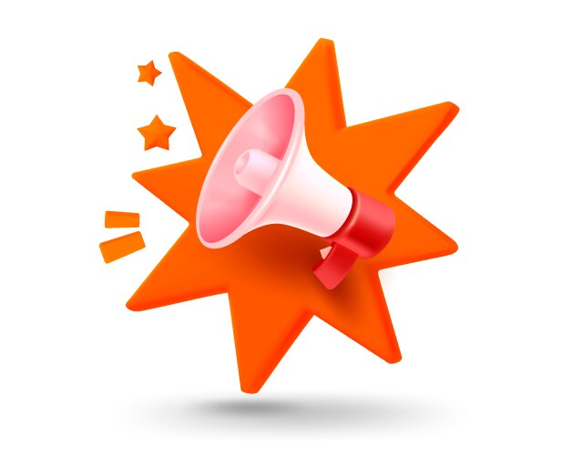 Loud speaker with explosion effect 3d mobile vector image