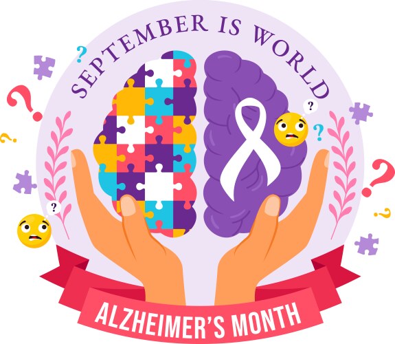 World alzheimers day featuring an elderly Vector Image
