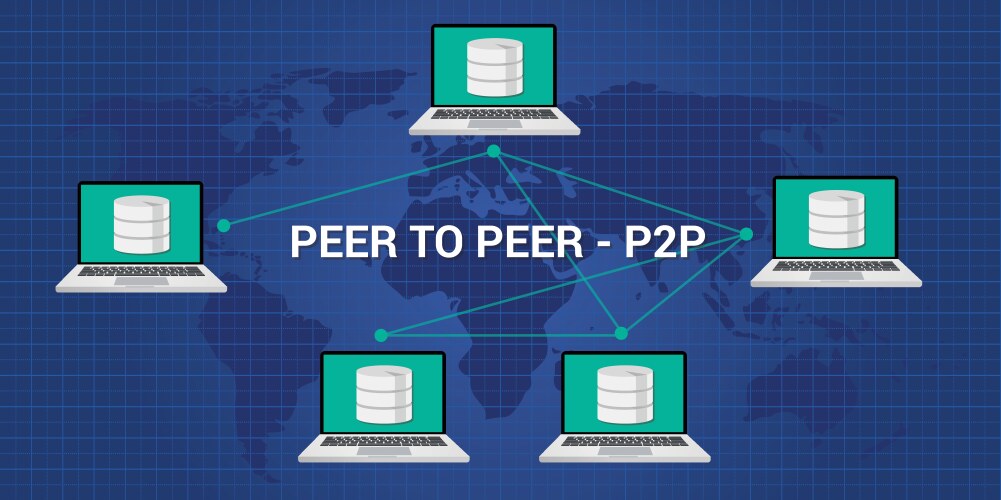 P2p peer to concept architecture vektorbild