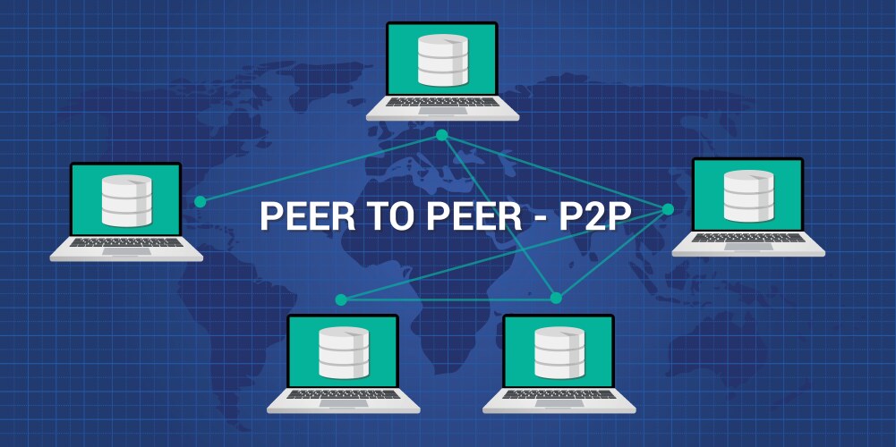 P2p peer to concept architecture vector image