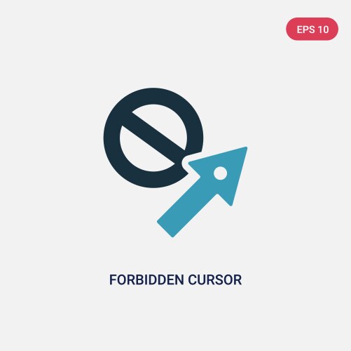 Two color forbidden cursor icon from user vector image