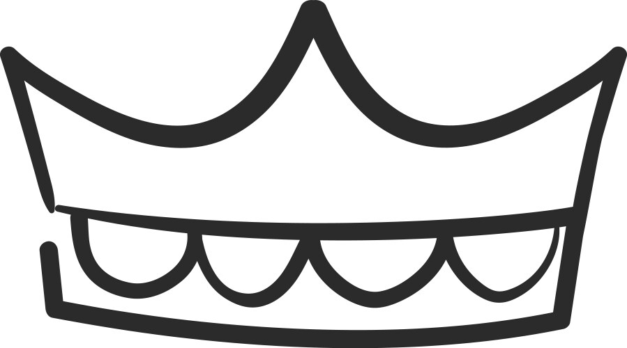 Hand drawn crowns logo king or queen crown Vector Image