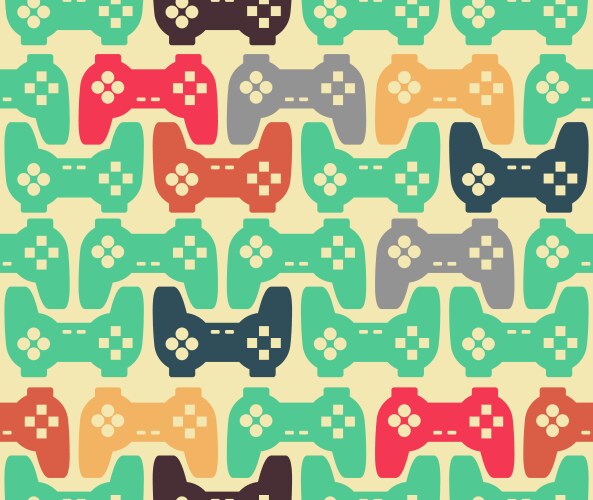 Joystick seamless pattern retro gamepad texture vector image
