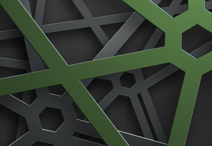 Black background of tangled lines in a web vector image