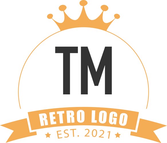Initial letter tm circle king logo concept Vector Image