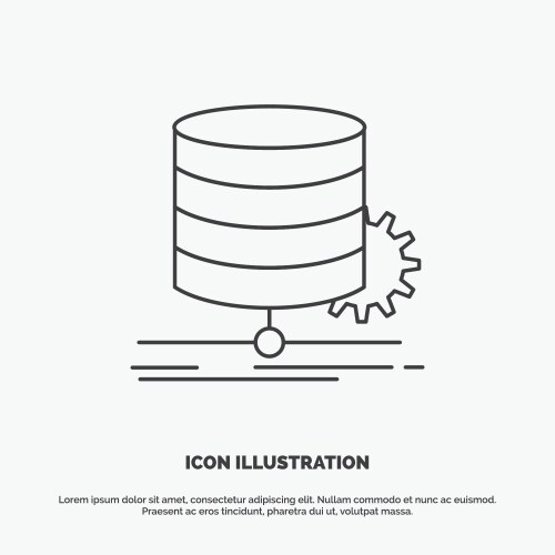 Algorithm chart data diagram flow icon line gray vector image