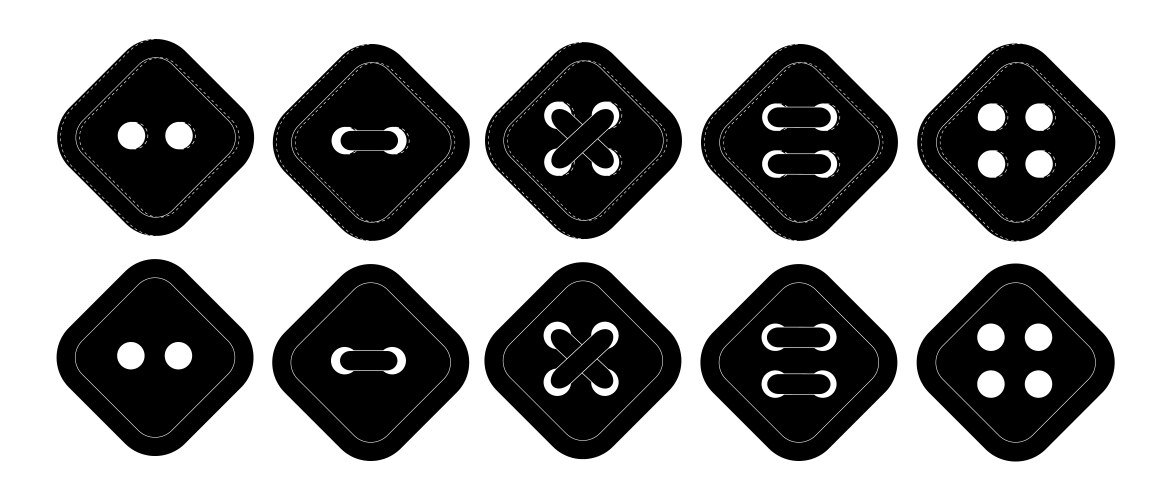 set of black diamond buttons button with two vector image