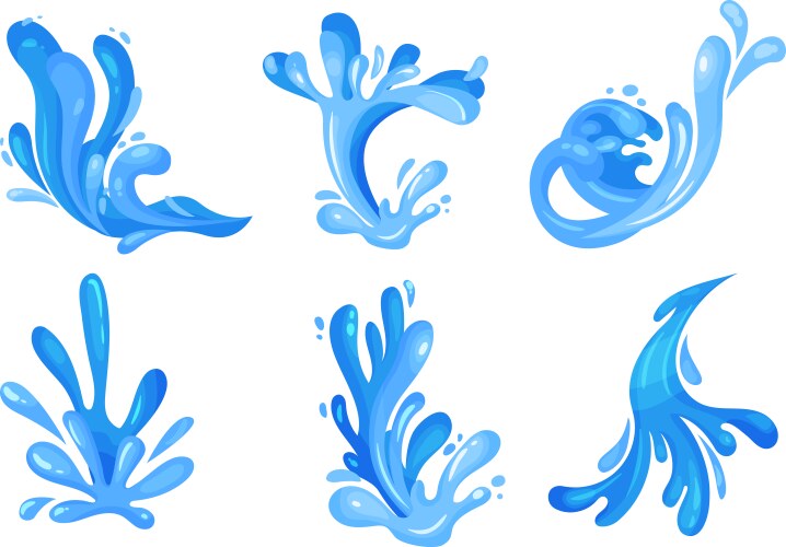 Water splashes set motion vector image