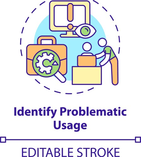 Identify problematic usage concept icon vector image