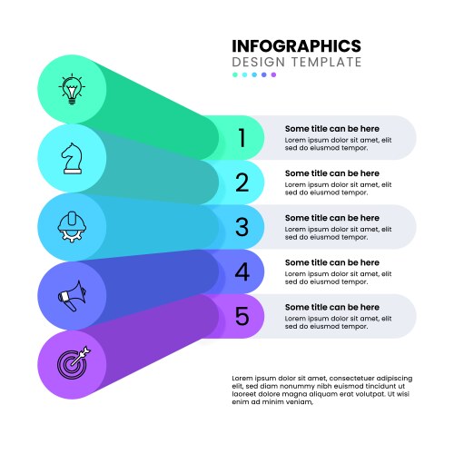Infographic template 3d columns with 5 steps vector image
