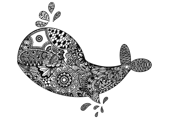 Fish line art design tribal pattern vector image