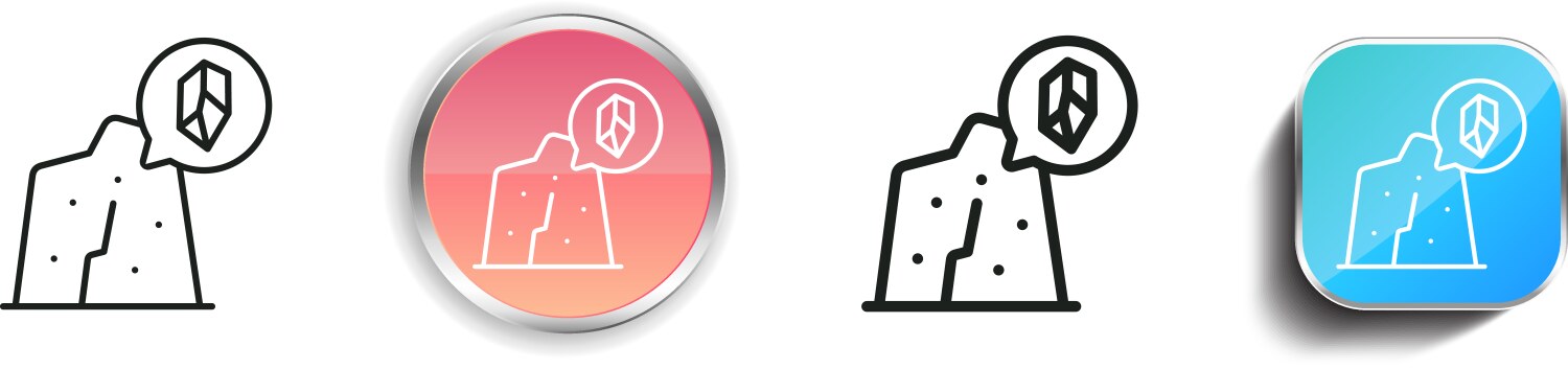 Geology icon thin linear regular and button style vector image