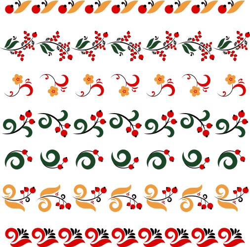 Khokhloma Embroidery Patterns Vector Image