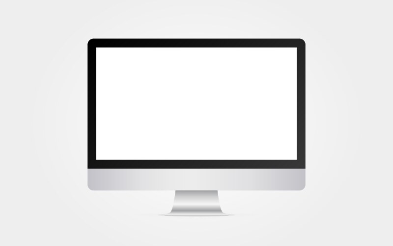 Monitor mockup computer display template isolated vector image