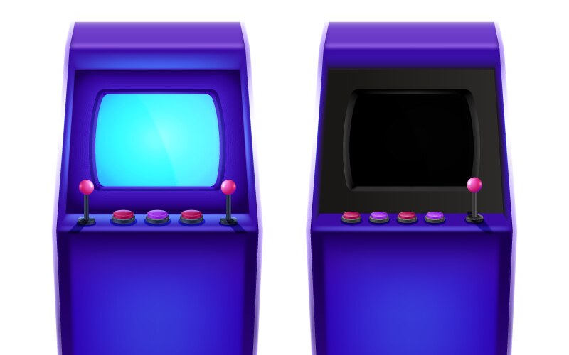 Retro arcade game composition vector image