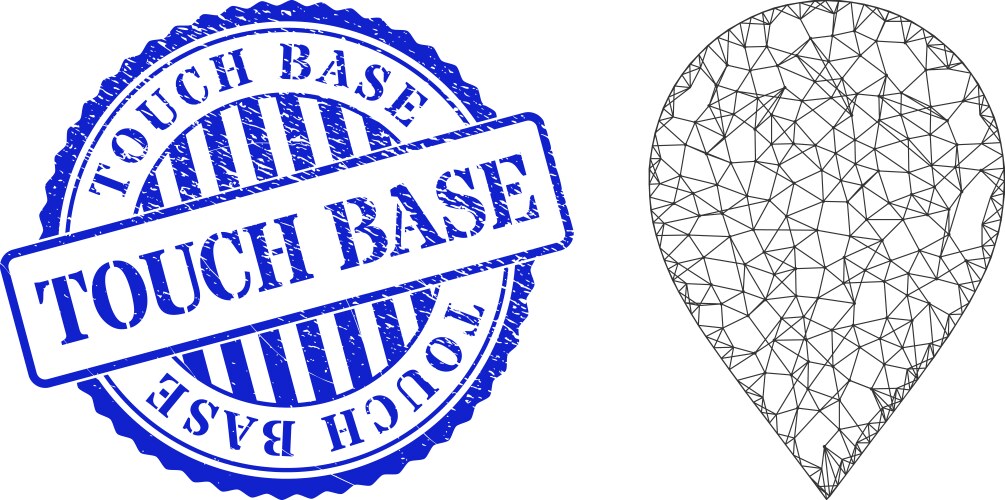 Rubber touch base badge and network map marker vector image