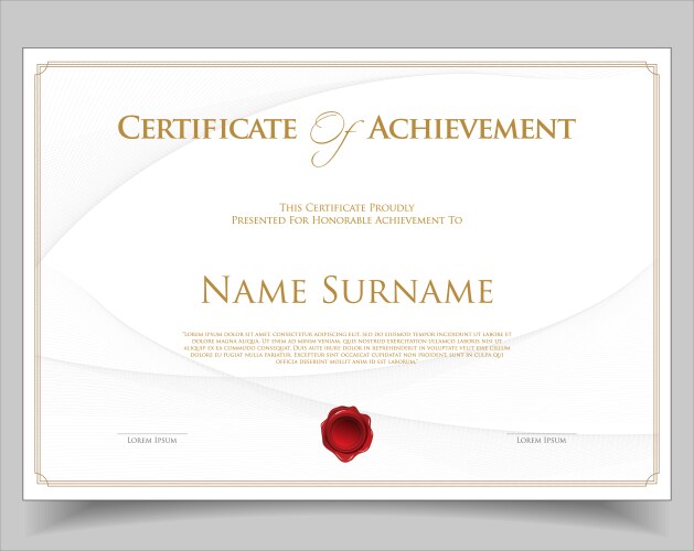 Certificate or diploma retro design template Vector Image