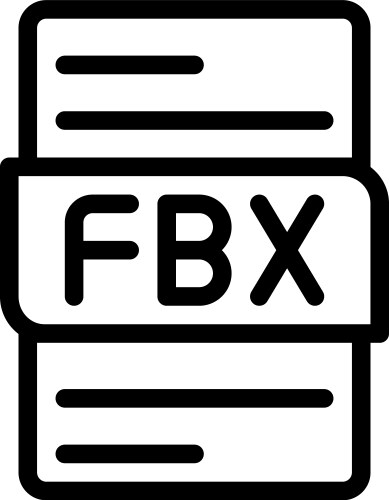 Fbx file type icons document format design vector image