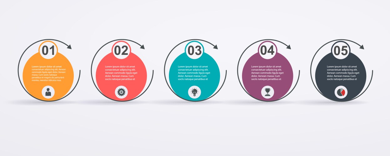 Infographic design template with 5 step structure vector image