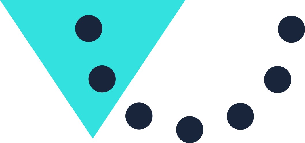 Filtering process transforming two large circles vector image