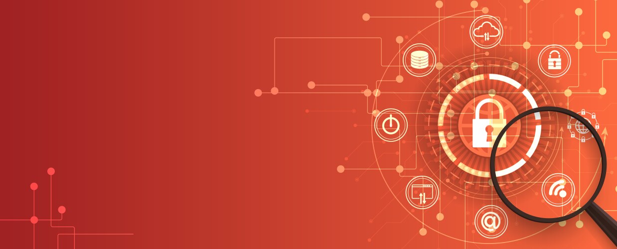 Digital lock protect data flow in global network vector image