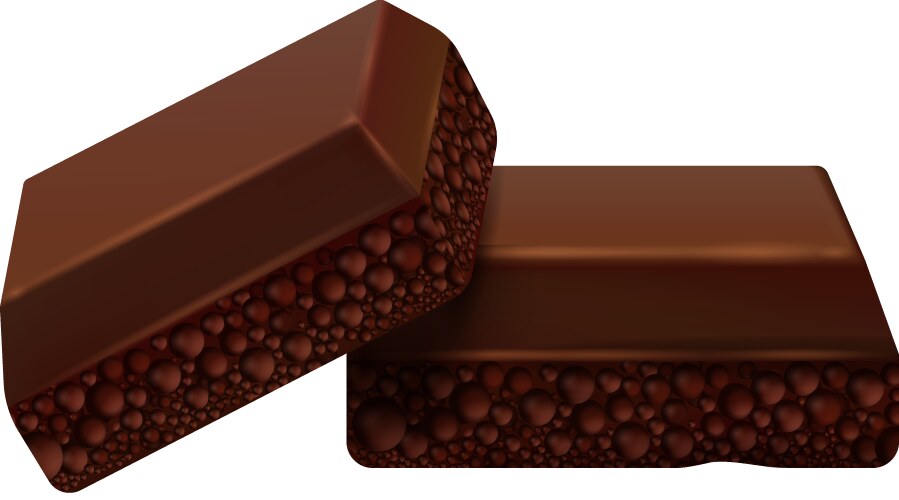Realistic piece chocolate Royalty Free Vector Image