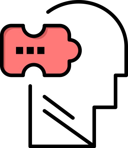 Logic mind problem solving flat color icon vector image
