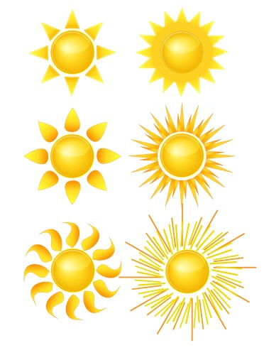Sun icons set Royalty Free Vector Image - VectorStock