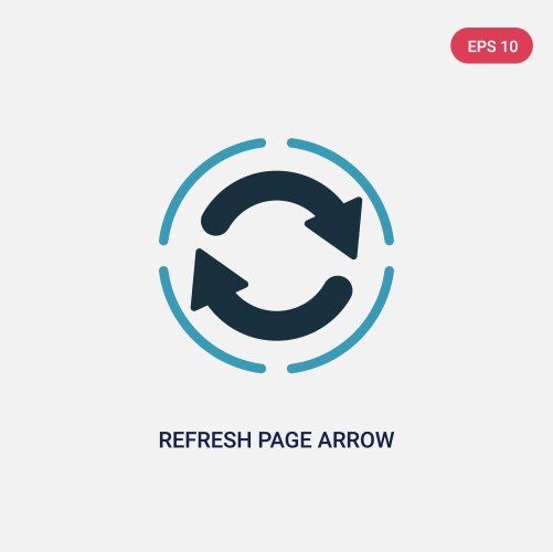 Two color refresh page arrow button icon from vector image