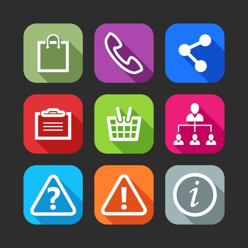 Flat icons for web and mobile applications vector image