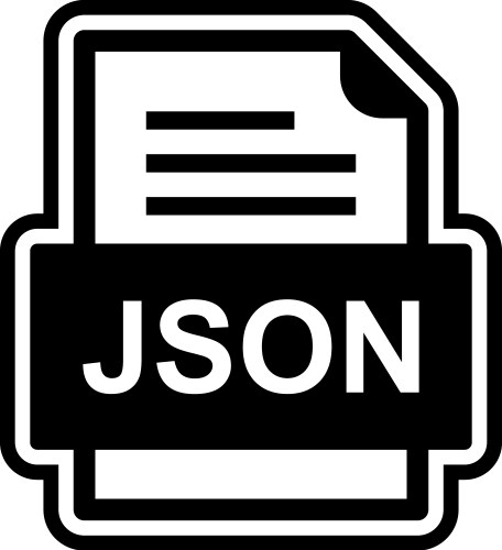 Json file document icon vector image