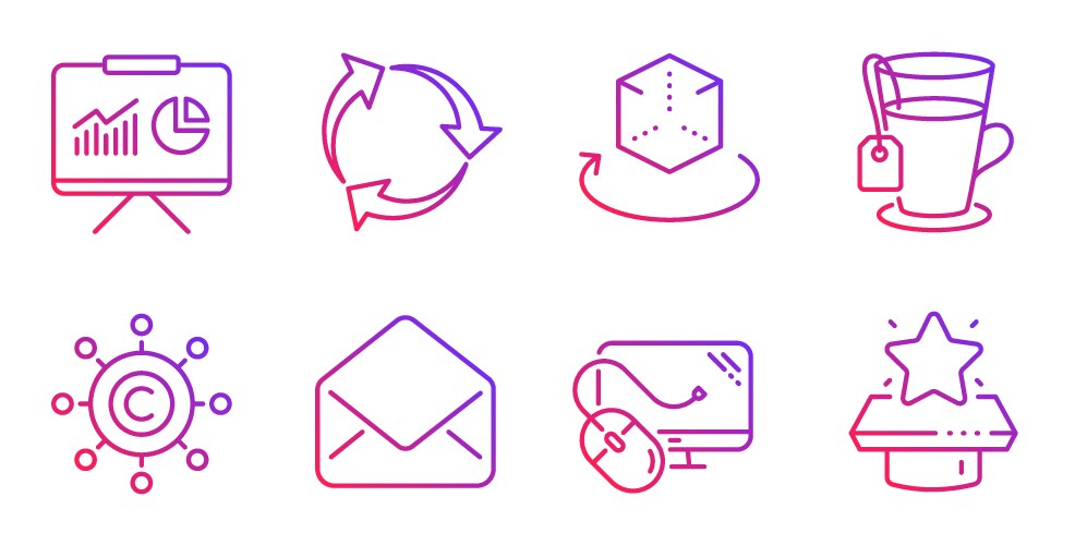 Mail copywriting network and computer mouse icons vector image