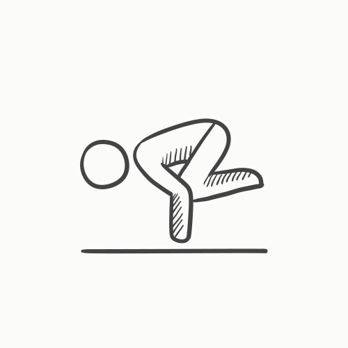 Man practicing yoga sketch icon vector image