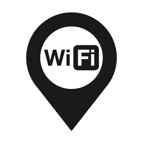 Pointer and wifi logo icon map internet vector image