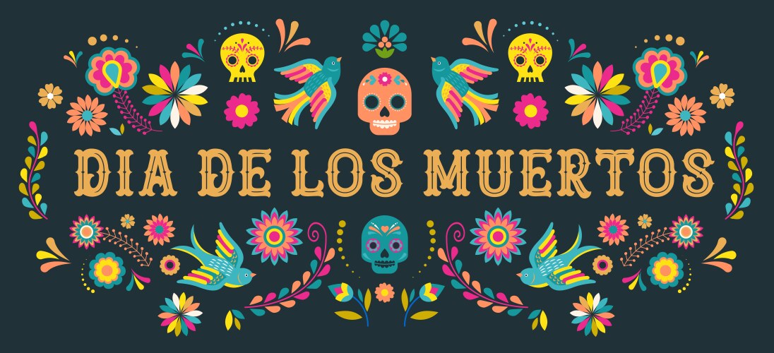 Dia de los Muertos Banner Vector Image