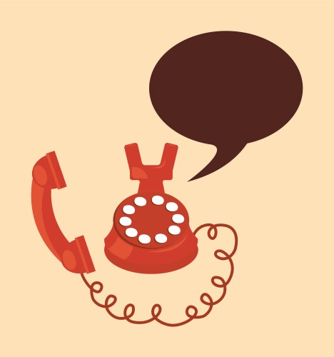 Vintage red phone with buttons dial ring Vector Image