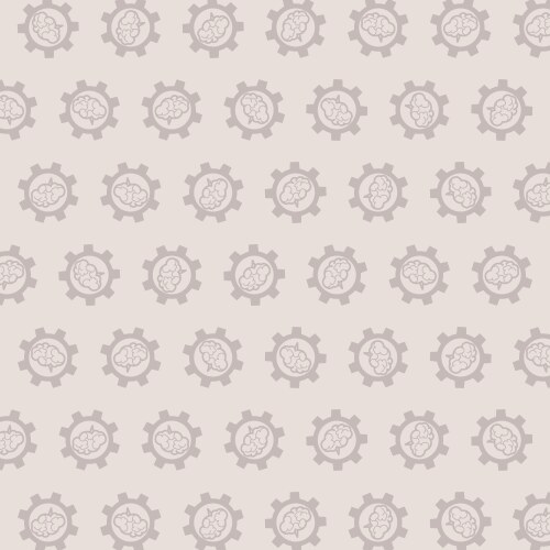Brain and gears pattern scientific background vector image