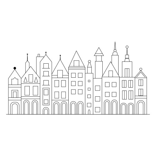 Outline in a simple minimal geometric style vector image