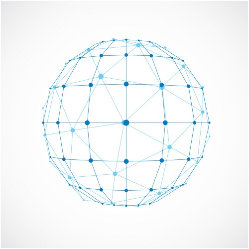 3d digital wireframe spherical object made using vector image