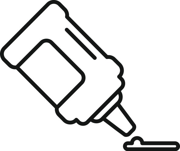 Applying glue from bottle with precision tip vector image