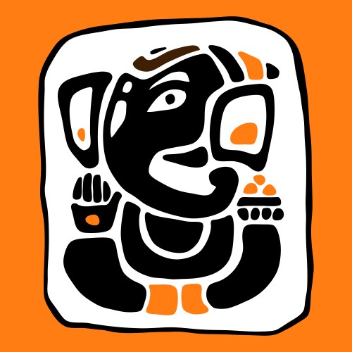 Ganesha Meditation - Tribal Style Vector Image