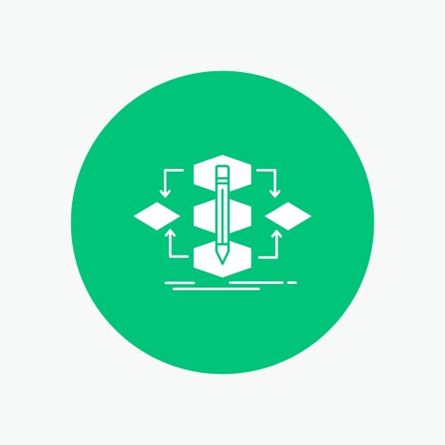 Algorithm design method model process flat icon Vector Image