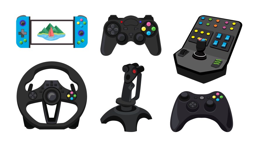 different consoles for video games set vector image