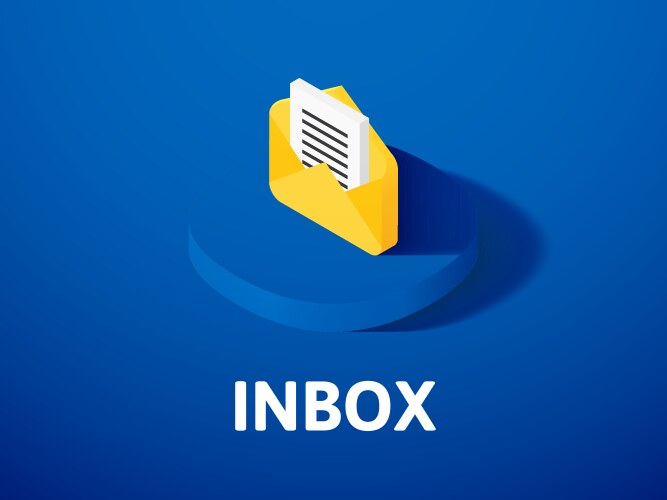 Inbox isometric icon isolated on color background vector image