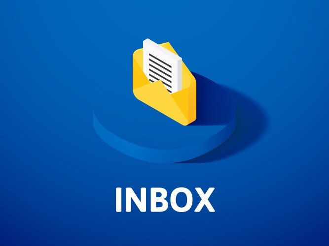 inbox isometric icon isolated on color background vector image