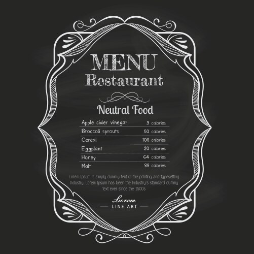 Blackboard restaurant menu vintage hand drawn Vector Image