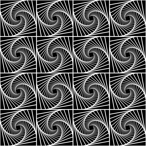 Seamless monochrome pattern with grid of twirly vector image