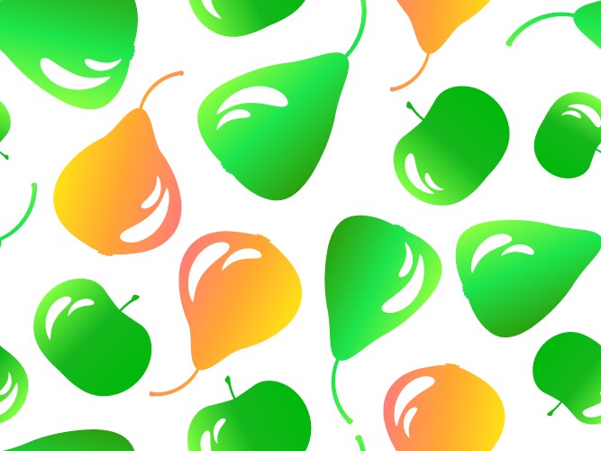 Seamless pattern with pears and apples in 3d vector image