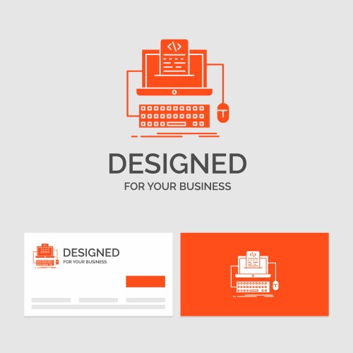Business logo template for code coding computer vector image