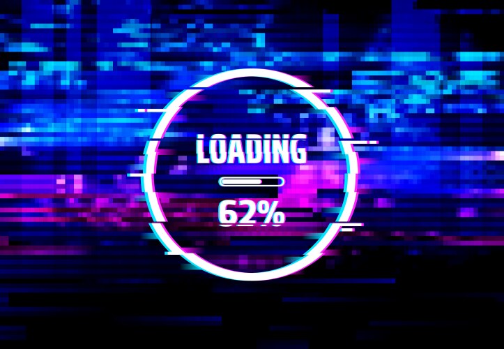 Data Glitch Loading Error Screen vector image